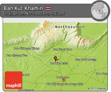 Physical 3D Map of Ban Kut Khamin