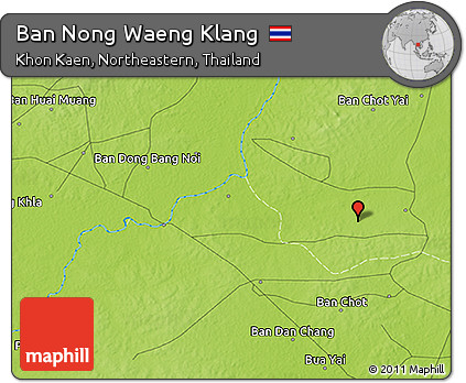 Physical 3D Map of Ban Nong Waeng Klang
