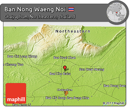 Physical 3D Map of Ban Nong Waeng Noi