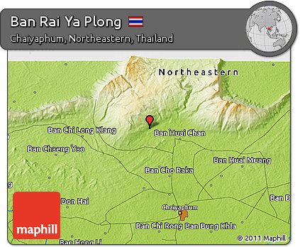 Physical 3D Map of Ban Rai Ya Plong