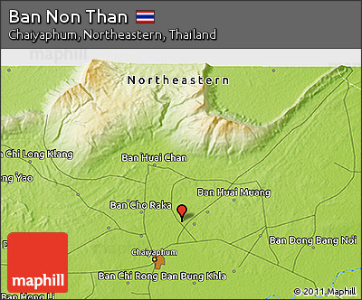 Physical 3D Map of Ban Non Than