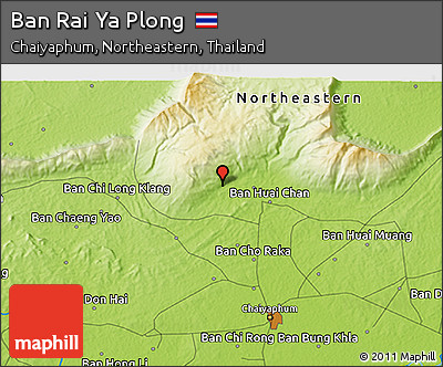 Physical 3D Map of Ban Rai Ya Plong