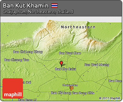 Physical 3D Map of Ban Kut Khamin