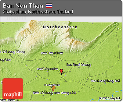 Physical 3D Map of Ban Non Than