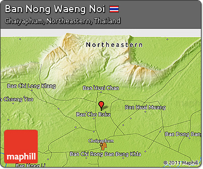 Physical 3D Map of Ban Nong Waeng Noi