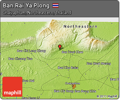Physical 3D Map of Ban Rai Ya Plong