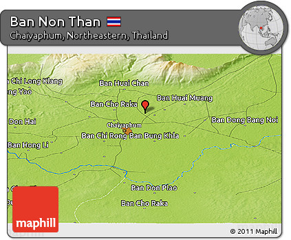 Physical Panoramic Map of Ban Non Than