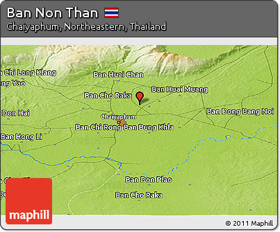 Physical Panoramic Map of Ban Non Than