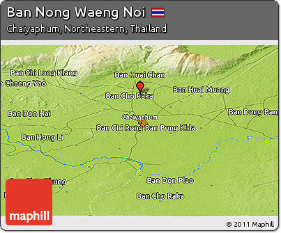 Physical Panoramic Map of Ban Nong Waeng Noi