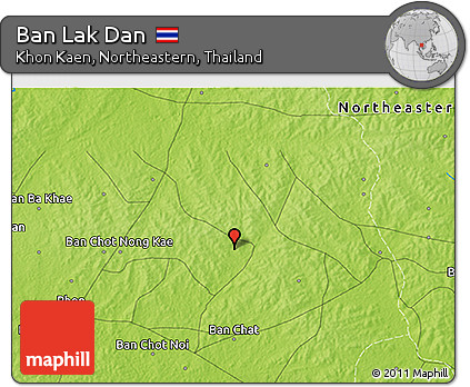 Physical 3D Map of Ban Lak Dan