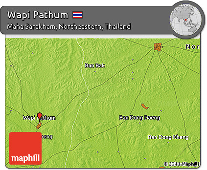Physical 3D Map of Wapi Pathum