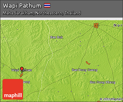 Physical 3D Map of Wapi Pathum