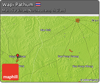 Physical 3D Map of Wapi Pathum