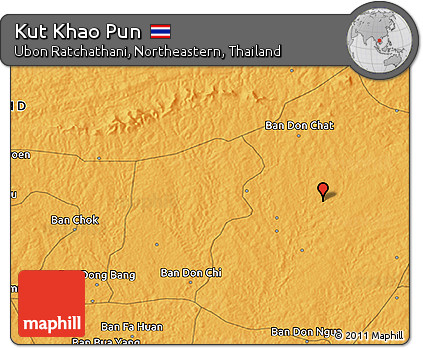 Political 3D Map of Kut Khao Pun