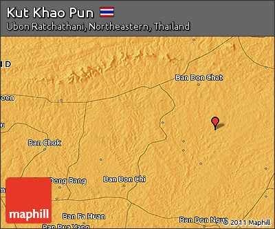 Political 3D Map of Kut Khao Pun