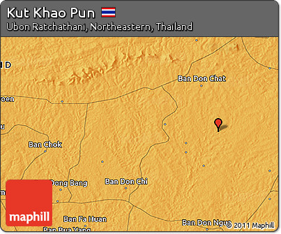 Political 3D Map of Kut Khao Pun