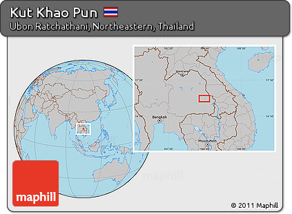 Gray Location Map of Kut Khao Pun