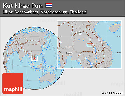 Gray Location Map of Kut Khao Pun
