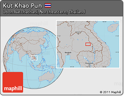 Gray Location Map of Kut Khao Pun