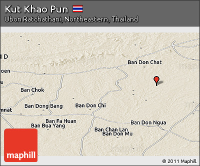 Shaded Relief Panoramic Map of Kut Khao Pun