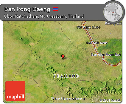 Satellite 3D Map of Ban Pong Daeng
