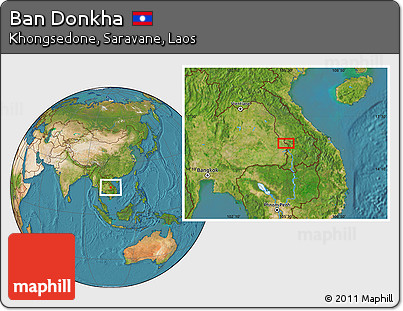 Satellite Location Map of Ban Donkha