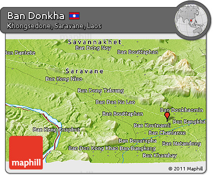 Physical Panoramic Map of Ban Donkha