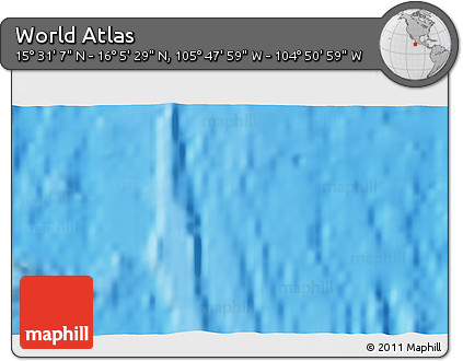 Physical 3D Map of the Area around 15° 48' 18" N, 105° 19' 29" W