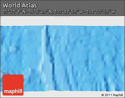 Physical 3D Map of the Area around 15° 48' 18" N, 105° 19' 29" W