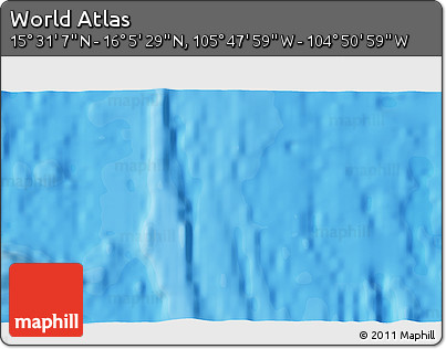 Political 3D Map of the Area around 15° 48' 18" N, 105° 19' 29" W