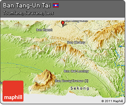 Physical Panoramic Map of Ban Tang-Un Tai