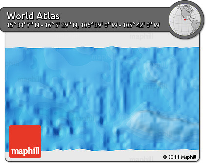 Political 3D Map of the Area around 15° 48' 18" N, 106° 10' 30" W