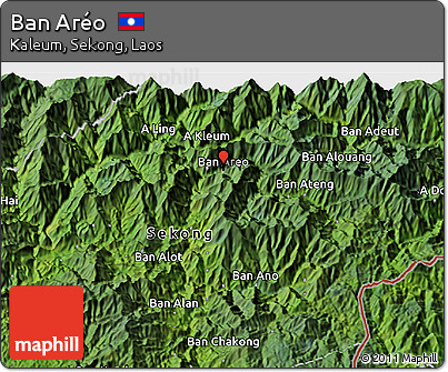 Satellite 3D Map of Ban Aréo