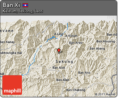 Shaded Relief 3D Map of Ban Xi
