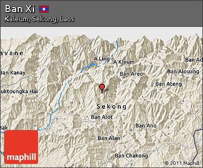 Shaded Relief 3D Map of Ban Xi