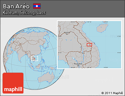 Gray Location Map of Ban Aréo