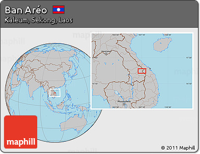 Gray Location Map of Ban Aréo