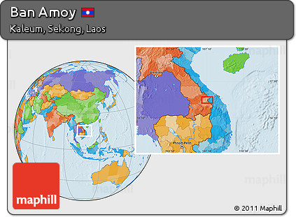 Political Location Map of Ban Amoy