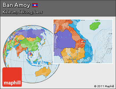 Political Location Map of Ban Amoy