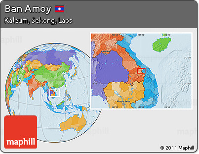 Political Location Map of Ban Amoy