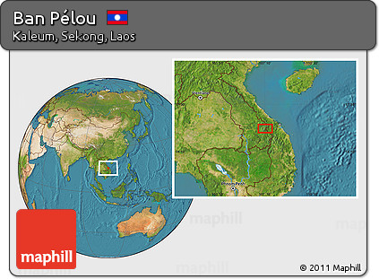Satellite Location Map of Ban Pélou
