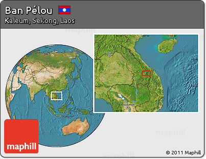 Satellite Location Map of Ban Pélou