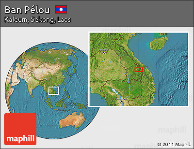 Satellite Location Map of Ban Pélou