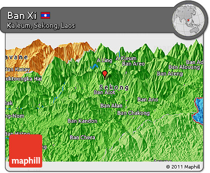 Political Panoramic Map of Ban Xi