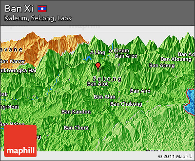 Political Panoramic Map of Ban Xi