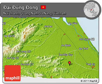 Physical 3D Map of Ðai Ðông Ðong