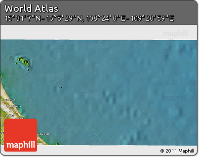 Satellite 3D Map of the Area around 15° 48' 18" N, 108° 52' 30" E