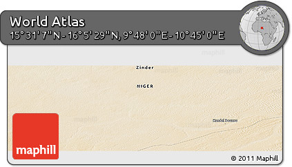 Satellite Panoramic Map of the Area around 15° 48' 18" N, 10° 16' 30" E