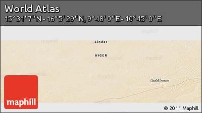 Satellite Panoramic Map of the Area around 15° 48' 18" N, 10° 16' 30" E
