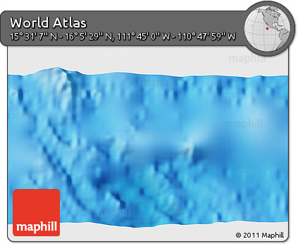 Physical 3D Map of the Area around 15° 48' 18" N, 111° 16' 30" W
